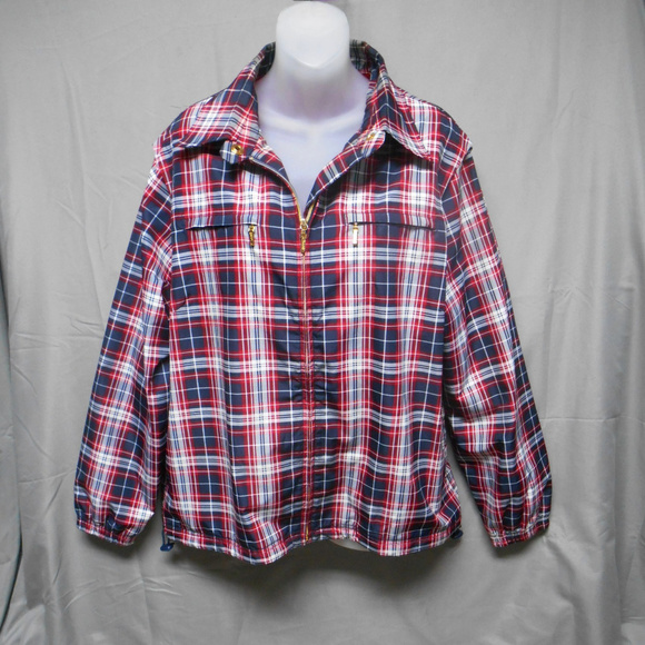 Catalina Jackets & Blazers - Catalina zip blue red plaid lined jacket large